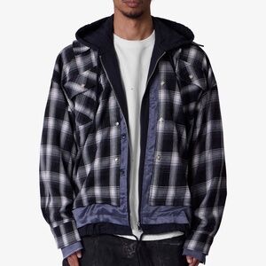 mnml Zipped Up Flannel Jacket - Black Size MBlack / M